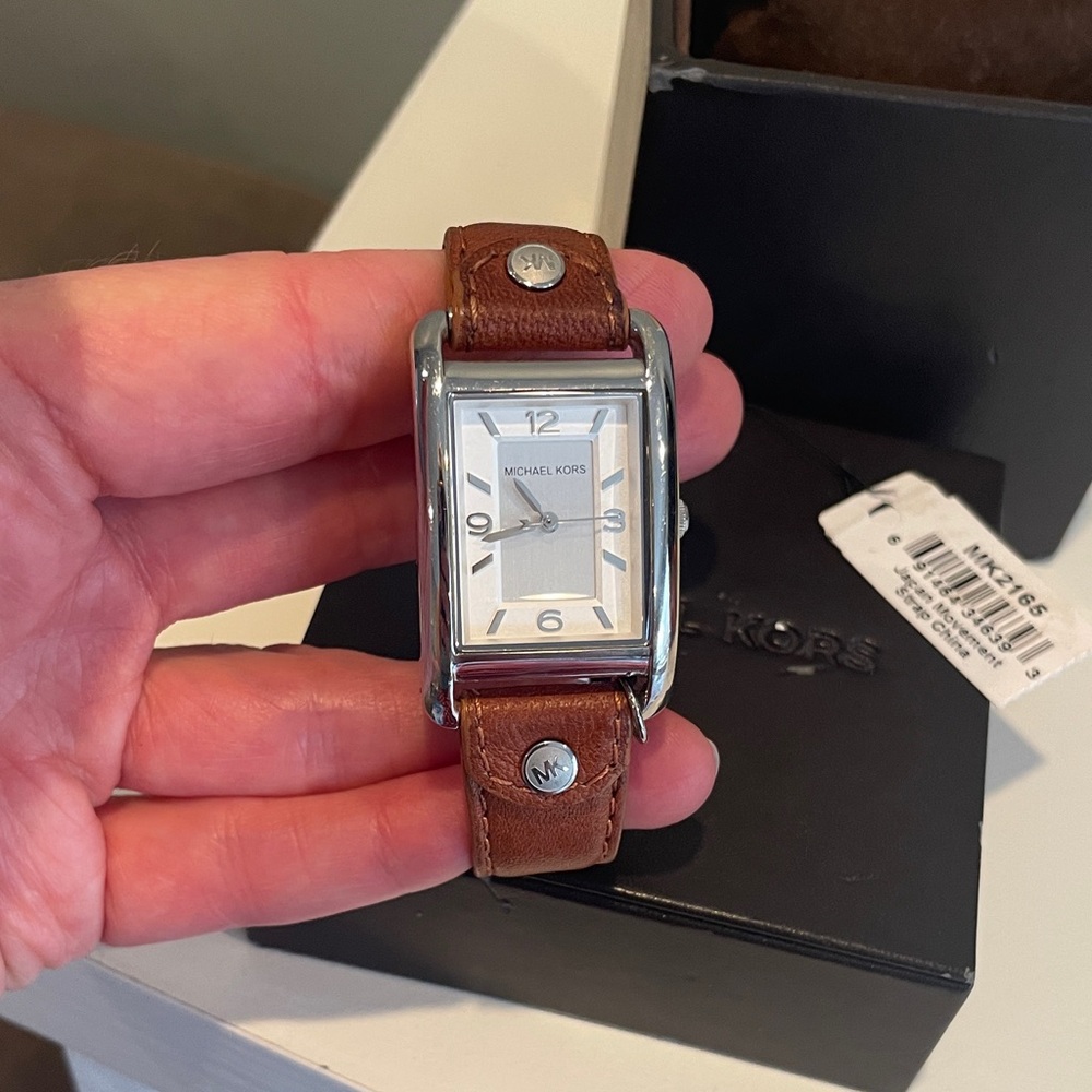 Michael Kors Silver and Brown Women's Watch - Picture 2 of 7